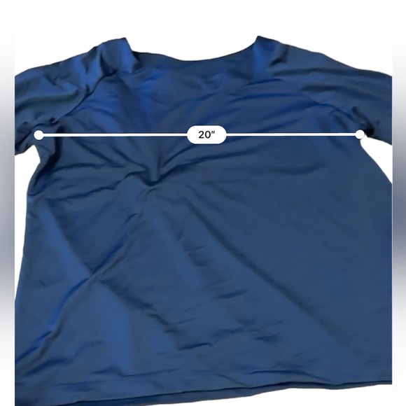 Susan Graver sapphire blue 3/4 sleeve top - Picture 5 of 8